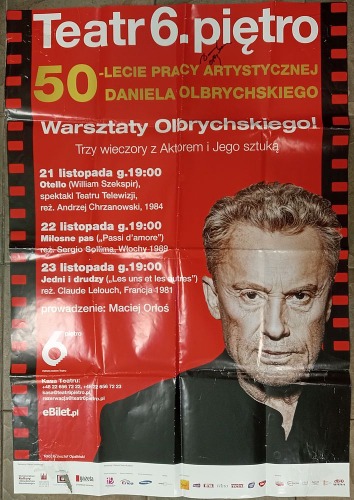 Olbrychski Daniel 50-lecie pracy artystycznej, plakat z autografem