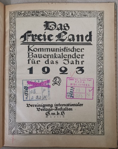 1923/ Das Freie Land, sowiecka propaganda