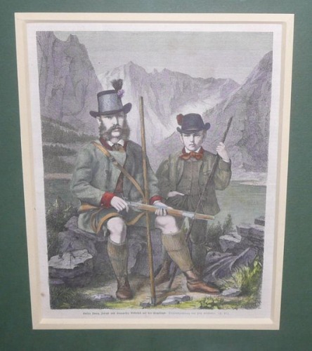 Emperor Franz-Joseph with son at a hunt