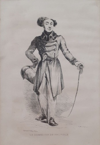 Aktor prowincjonalny / Le comédien de province -drzeworyt,XIX w.